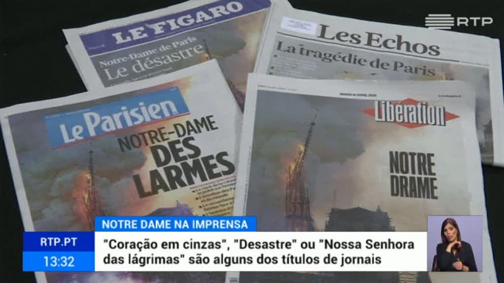 Notre-Dame das l�grimas, um dos t�tulos que lamenta trag�dia em Paris