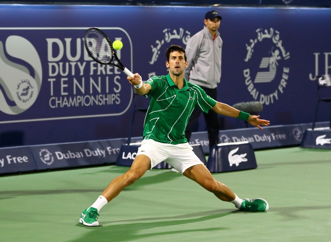 Tenista s�rvio Novak Djokovic conquista 79.� t�tulo da carreira no Dubai