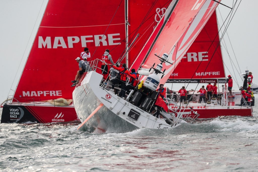 Tejo palco de competi��o dos barcos da Volvo Ocean Race