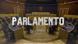 Debate entre deputados à Assembleia Legislativa da Madeira: Rafael Carvalho (PSD), Gonçalo Aguiar (PS), Miguel Castro (Chega) e Ricardo Lume (PCP).