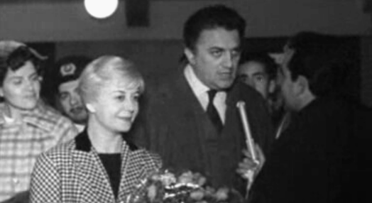 Federico Fellini e Giulietta Masina em Lisboa
