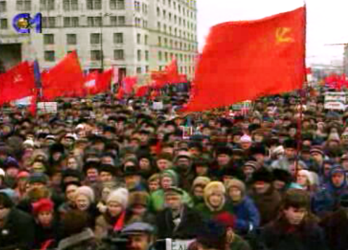 Manifestação contra Boris Yeltsin