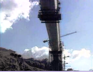 Construção da nova ponte ferroviária do Porto