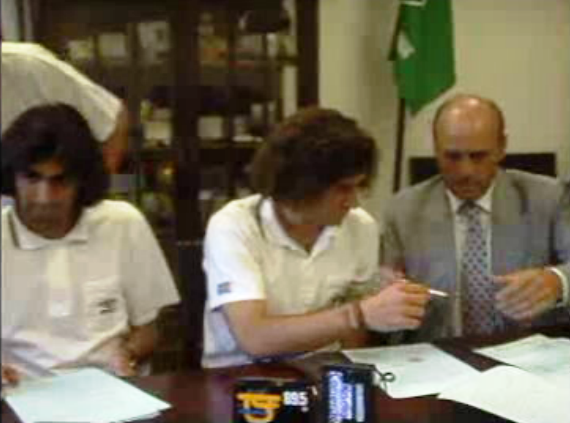 Luís Figo e Emílio Peixe no Sporting CP