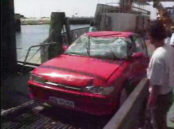 Automóvel cai no Rio Sado