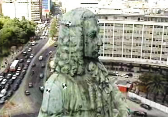 Limpeza da estátua do Marquês de Pombal