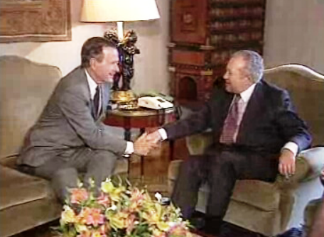 Encontro entre Mário Soares e George Bush