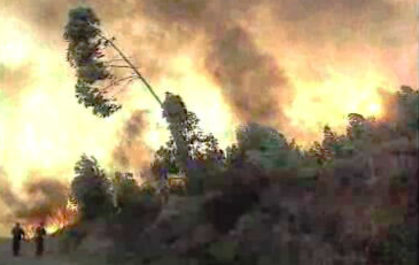 Incêndio na serra de Valverde