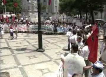 Manifestação de trabalhadores têxteis