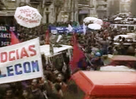 Manifestação dos trabalhadores da PT