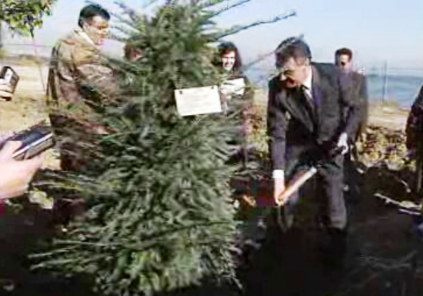 Cavaco Silva nos terrenos da EXPO 98