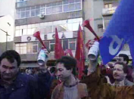 Protesto dos trabalhadores da PT