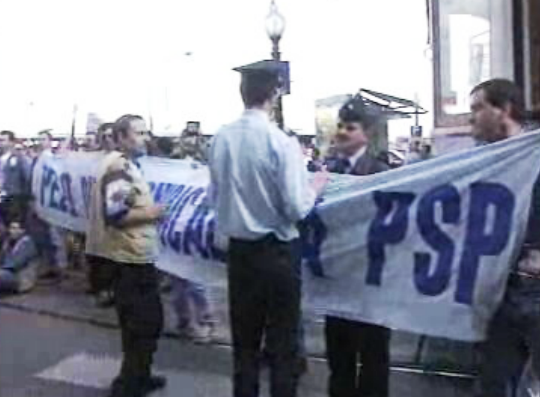 Agentes do SIS na manifestação de polícias