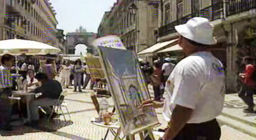 Exposição de pinturas na Rua Augusta