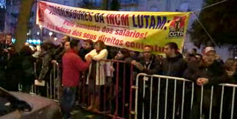 Manifestação dos trabalhadores da Casa da Moeda