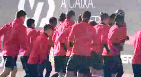 Futebol: treino do Benfica