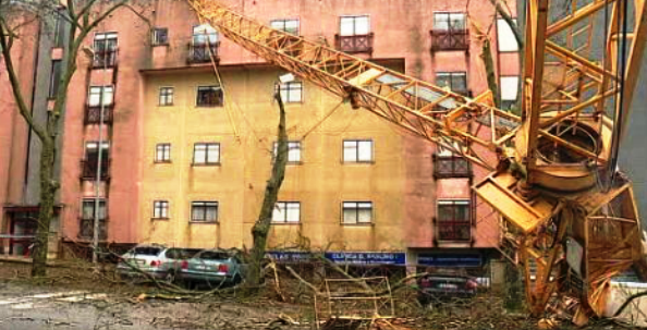 Queda de grua na Guarda