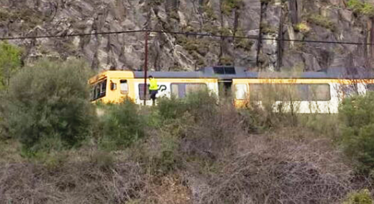 Descarrilamento de comboio no Douro