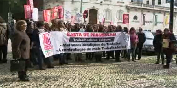 Manifestação dos trabalhadores do CNP