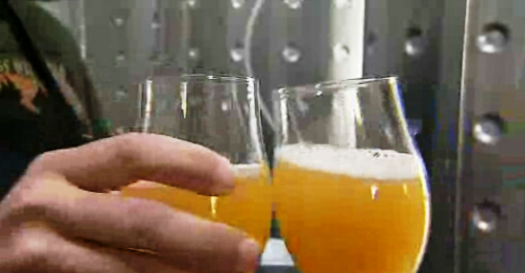 Cerveja artesanal com laranja