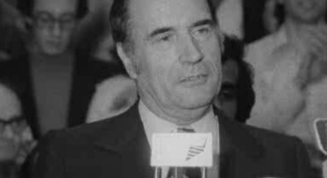 François Mitterrand no Comício do PS
