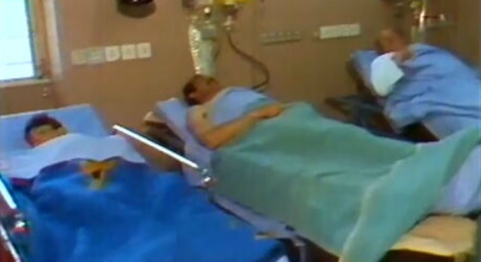 Feridos de acidente ferroviário no Hospital de Santa Maria