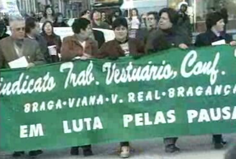 Manifestação de trabalhadores da indústria têxtil