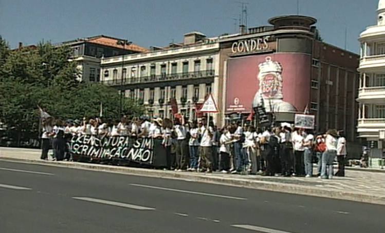 Manifestação de estudantes da Escola Superior de Saúde de Alcoitão