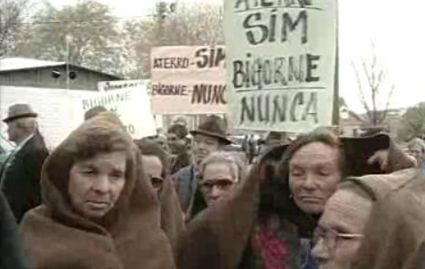 População de Bigorne em protesto