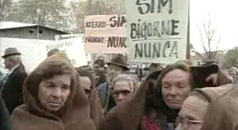 População de Bigorne em protesto