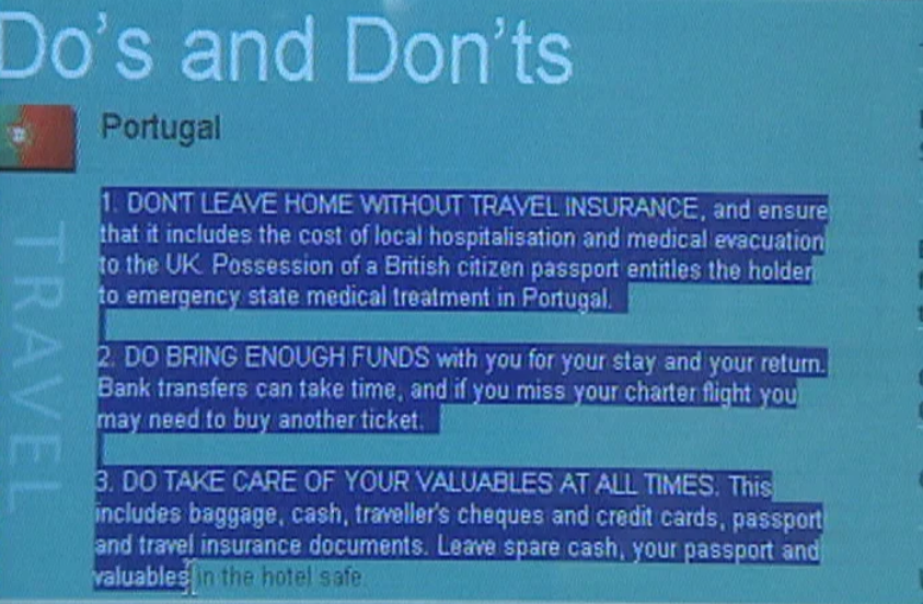 Governo inglês considera Portugal inseguro