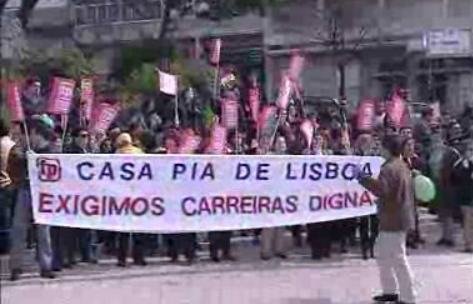 Manifestação dos trabalhadores da Casa Pia