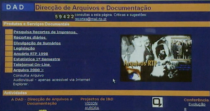 Portal da RTP na internet