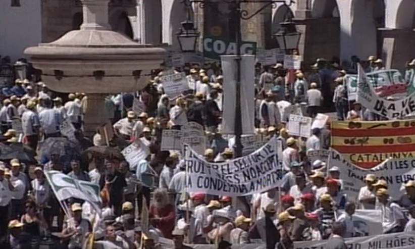 Manifestação de agricultores portugueses e espanhóis