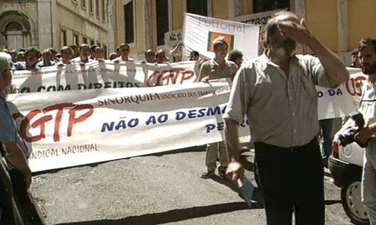 Manifestação de trabalhadores da Petrogal