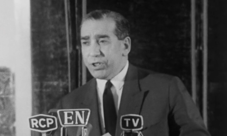 Conferência de imprensa de Alberto Franco Nogueira em Lisboa