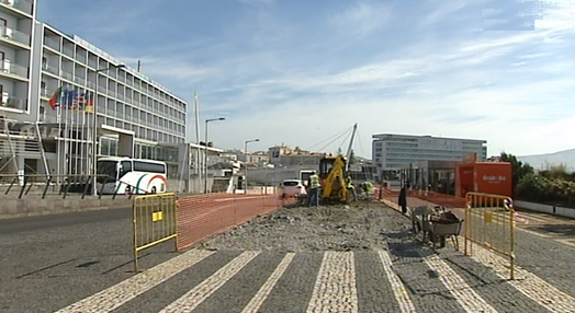 Obras de construção de ciclovia em Ponta Delgada