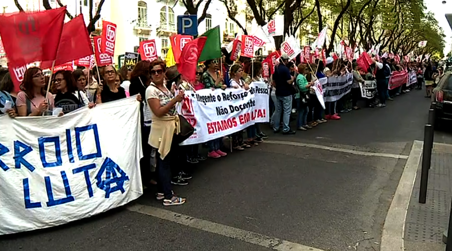 Manifestação de trabalhadores não docentes