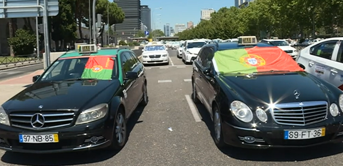 Taxistas espanhóis em greve