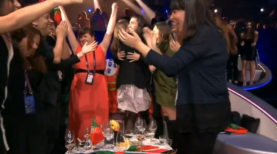 Anúncio da vitória de Salvador Sobral