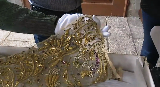 Restauro do véu do Manto Real de Dona Maria I