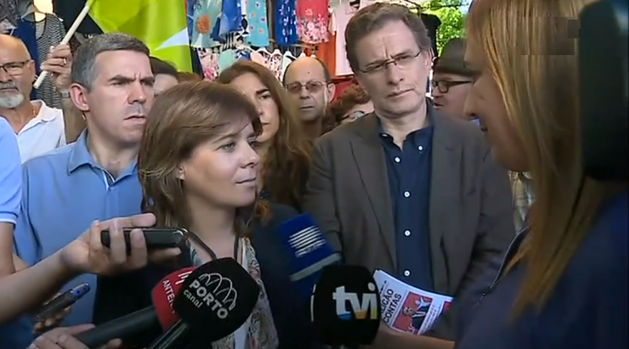 Catarina Martins no mercado de Famalicão