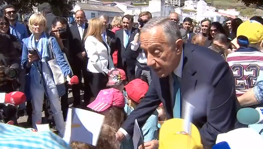 Marcelo Rebelo de Sousa na Ilha do Corvo