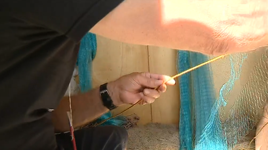 Renda de Bilros com rede de pesca I