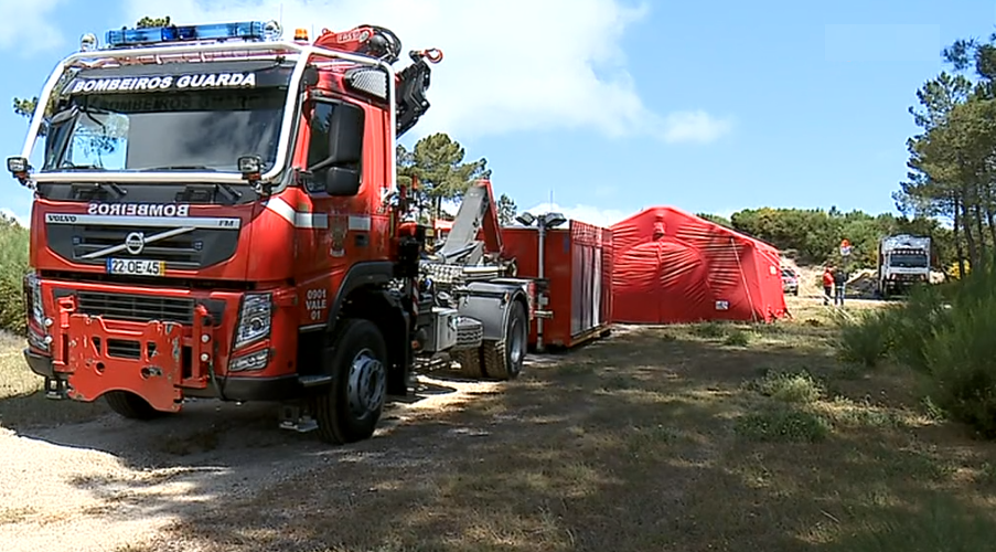 Treino dos bombeiros da Guarda