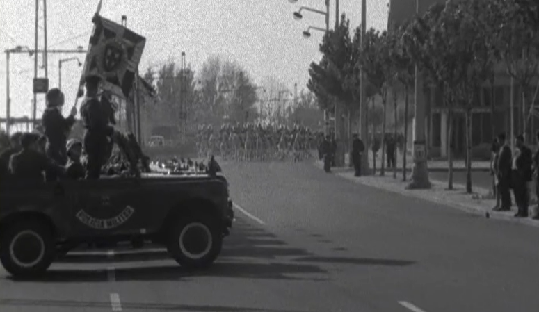 Percurso e chegada de Américo Tomás à Assembleia Nacional