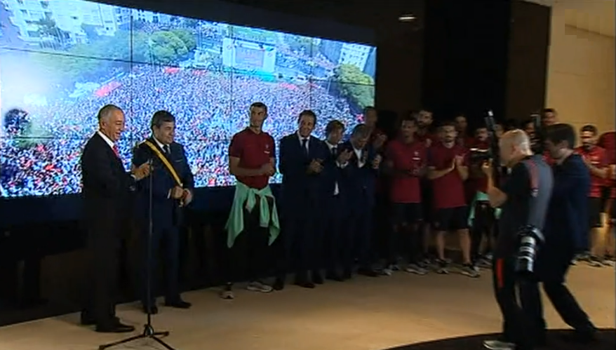 Marcelo Rebelo de Sousa na Cidade do Futebol