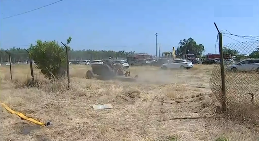 Incêndio em parque de estacionamento em Faro