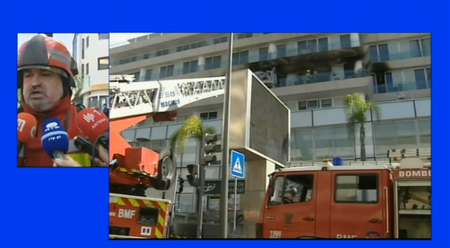 Incêndio num apartamento no Funchal