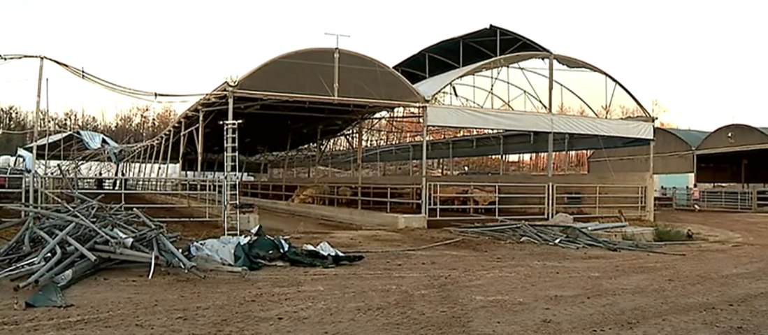 Prejuízos da tempestade Leslie